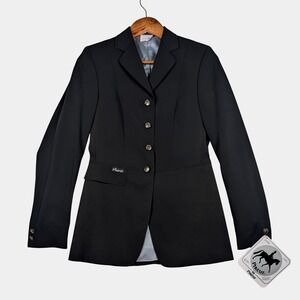 Pikeur Diana Equestrian Show Jacket Womens 8 Black Stretch Riding Blazer Germany